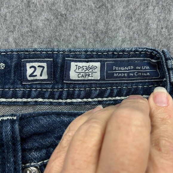 Miss Me Capri Jeans Women's Size 27 Low Rise Jeweled Medium Wash Denim - Picture 5 of 14